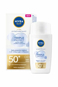 Best Solcreme til ansigtet UV Face Triple Protect Fluid SPF50+ 40 ml SUN Solbeskyttelse