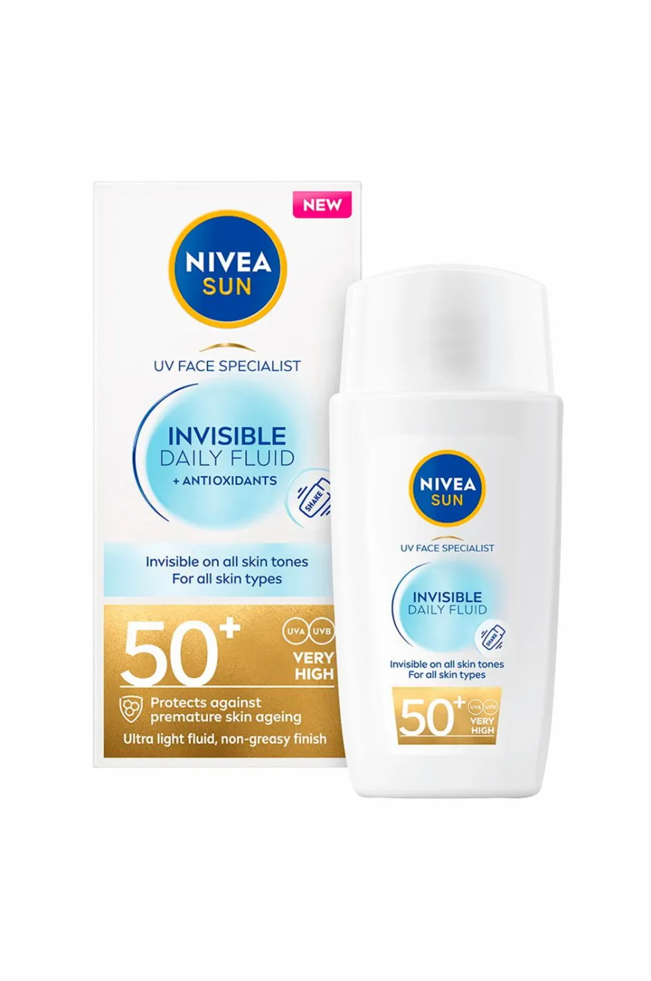 Discount UV Face Invisible Daily Fluid SPF 50+ Solbeskyttelse