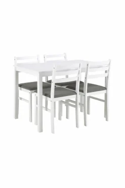 NORDFORM Alicante rektangulært spisebordssæt med bord og 4 stole, 110x70x74,5 cm^ Spisegrupper