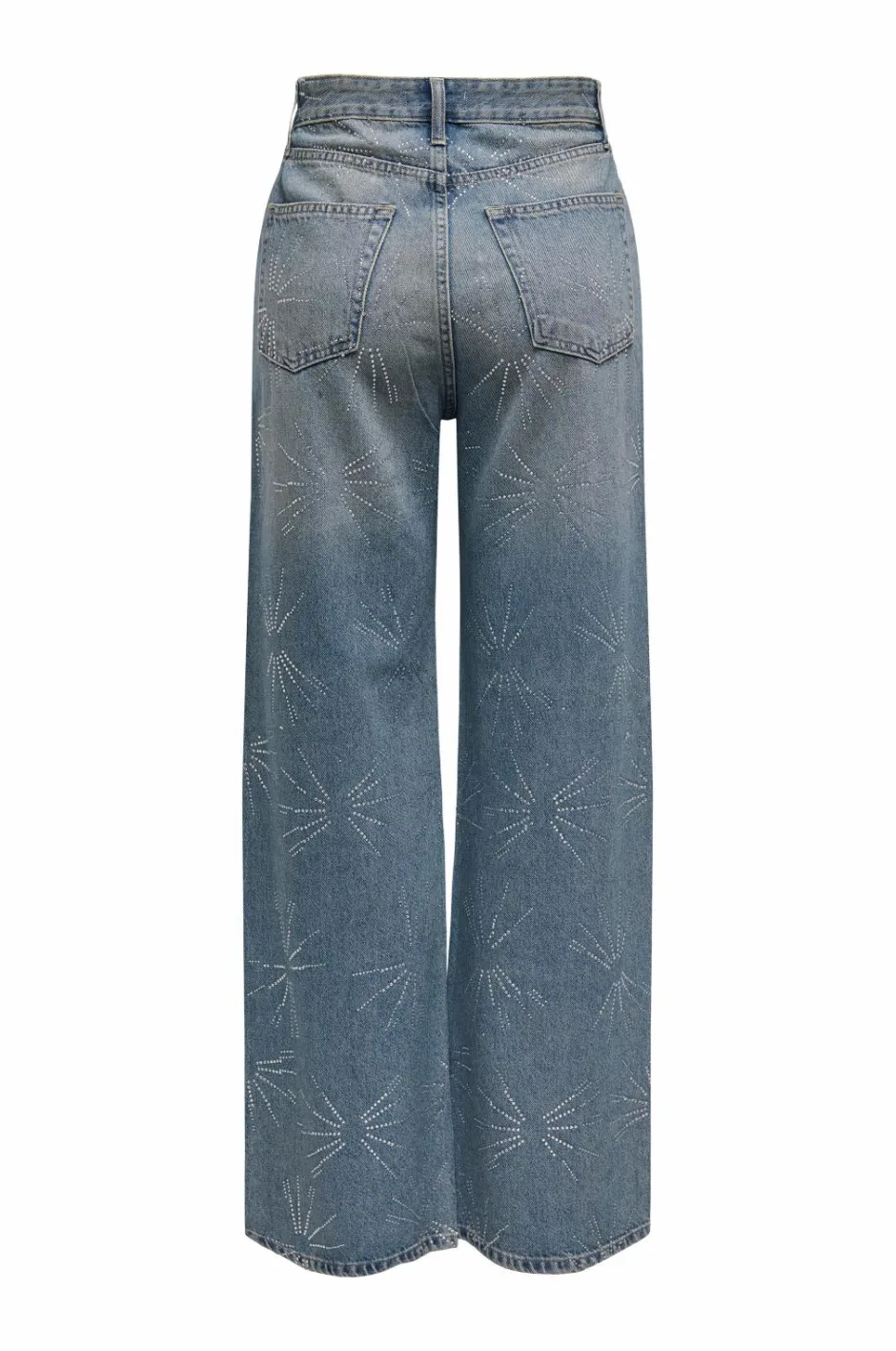 Only Jeans onlHope EX HW Wide Rhinst Dnm Tai D^Dame Jeans