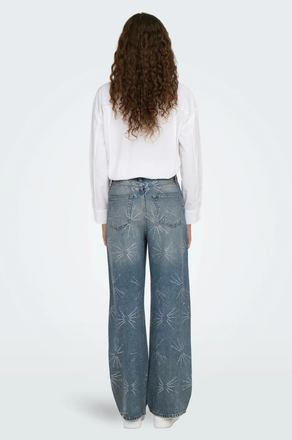 Only Jeans onlHope EX HW Wide Rhinst Dnm Tai D^Dame Jeans
