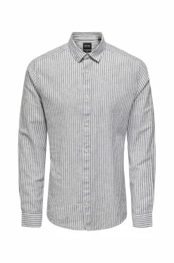 Outlet Skjorte onsCaiden LS Stripe Linen Shirt 660 Skjorter