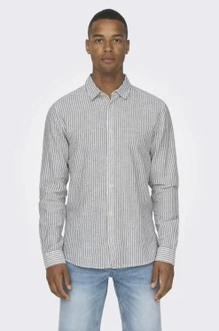 Outlet Skjorte onsCaiden LS Stripe Linen Shirt 660 Skjorter