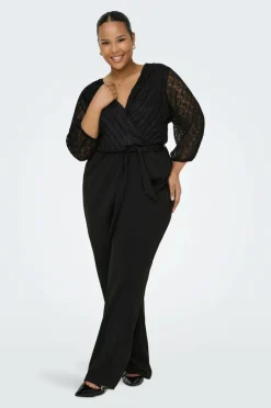 Only Carmakoma Buksekjole carBetsy 3/4 Wrap V-neck Jumpsuit^Dame Jumpsuits & Buksedragter