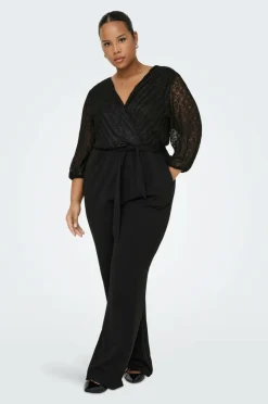Only Carmakoma Buksekjole carBetsy 3/4 Wrap V-neck Jumpsuit^Dame Jumpsuits & Buksedragter