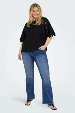 Discount Jeans carWilly HW Flared Rhinestone Dame Jeans