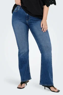 Discount Jeans carWilly HW Flared Rhinestone Dame Jeans