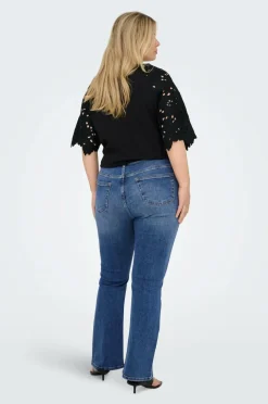 Discount Jeans carWilly HW Flared Rhinestone Dame Jeans