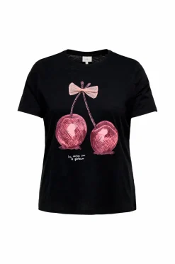 Only Carmakoma T-shirt carKita Life SS O-neck Jeans^Dame Toppe & Tank-Toppe