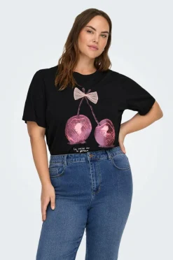 Only Carmakoma T-shirt carKita Life SS O-neck Jeans^Dame Toppe & Tank-Toppe