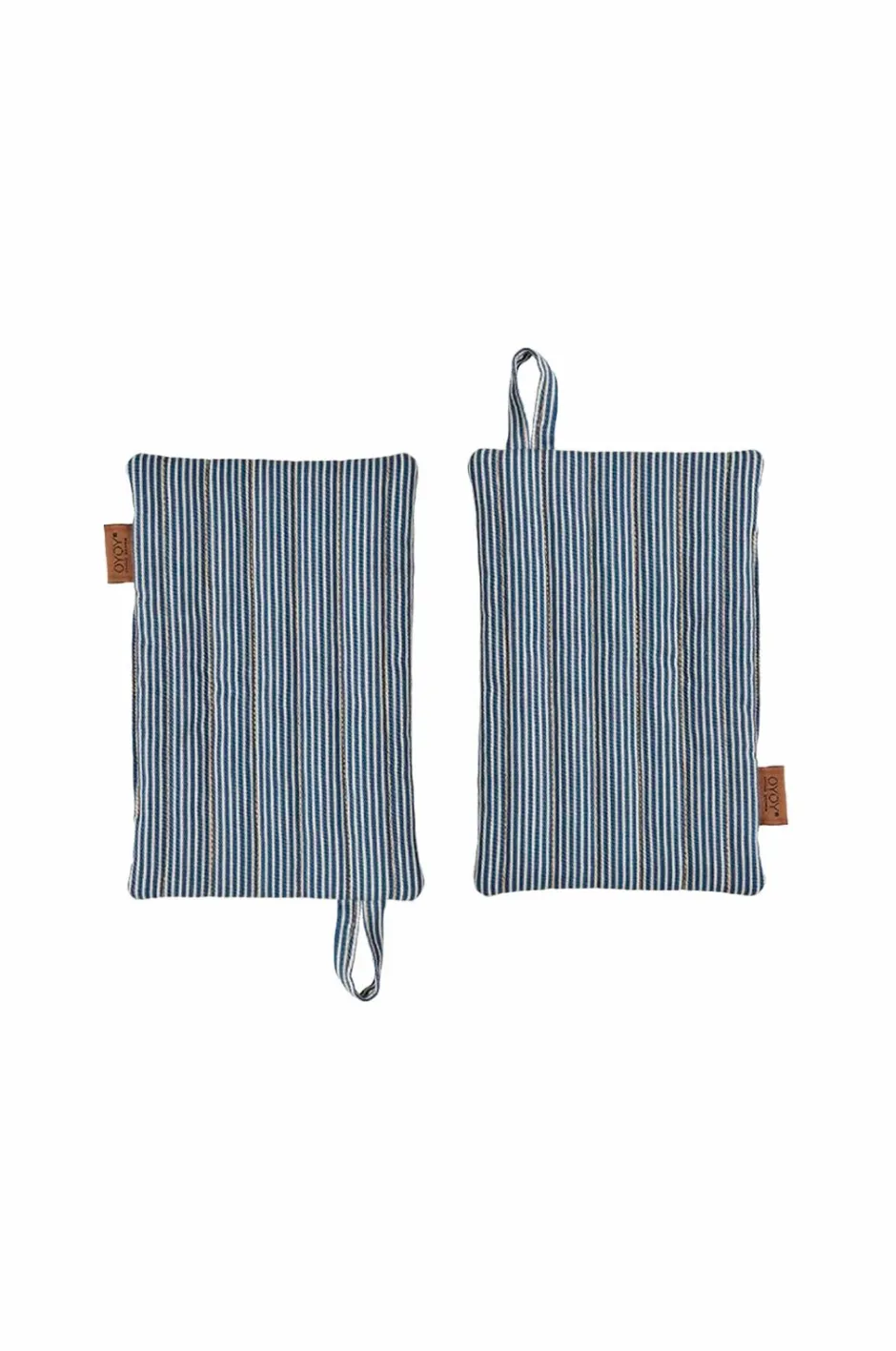 Hot Grydelapper - sæt med 2 Striped Demin Køkkentekstiler