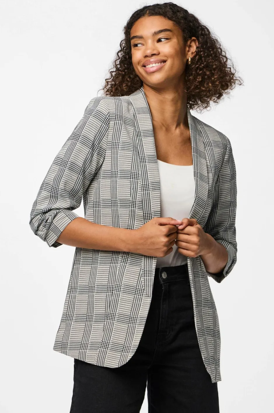 pieces Habitjakke pcBosella 3/4 Printed Blazer^Dame Blazere & Veste