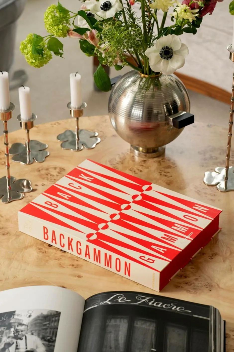 PRINTWORKS Klassisk - Backgammon-kunsten, rød/cremefarvet^ Pynteting