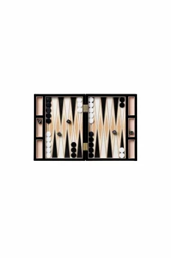 PRINTWORKS Lakeret backgammon, sort^ Pynteting