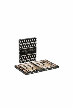 PRINTWORKS Lakeret backgammon, sort^ Pynteting
