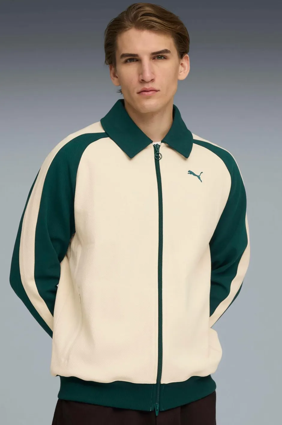 Puma Træningsjakke T7 Relaxed Wing Collar Jacquard Track Jacket DK^ Træningstøj|Træningstøj