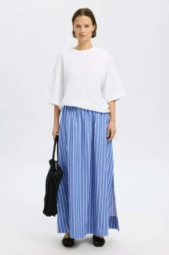 Selected FEMME Maxi nederdel Slffia HW Striped Ankle Slit Skirt^Dame Nederdele