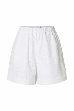 Selected FEMME Shorts slfLaerke HW Wide Broderi Ang Short^Dame Shorts