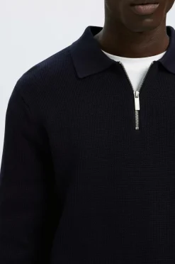 Discount Trøje slhDane LS Knit Struc Half Zip Polo Trøjer