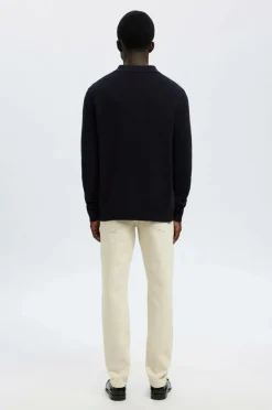 Discount Trøje slhDane LS Knit Struc Half Zip Polo Trøjer