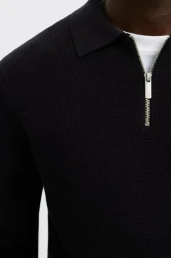 Selected HOMME Trøje slhDane LS Knit Struc Half Zip Polo^ Trøjer