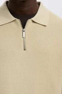 Clearance Trøje slhDane LS Knit Struc Half Zip Polo Trøjer