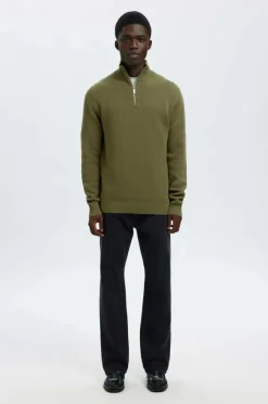 Online Trøje slhDane LS Knit Structure Half Zip Trøjer