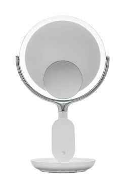 Sharper Image Bathroom Wireless Charger with Mirror Round LED 8 inch^ Makeup-Tilbehør