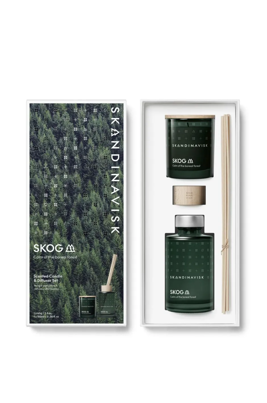 Skandinavisk Gavesæt SKOG Scented Candle & Diffuser^ Dufte|Gaveæsker