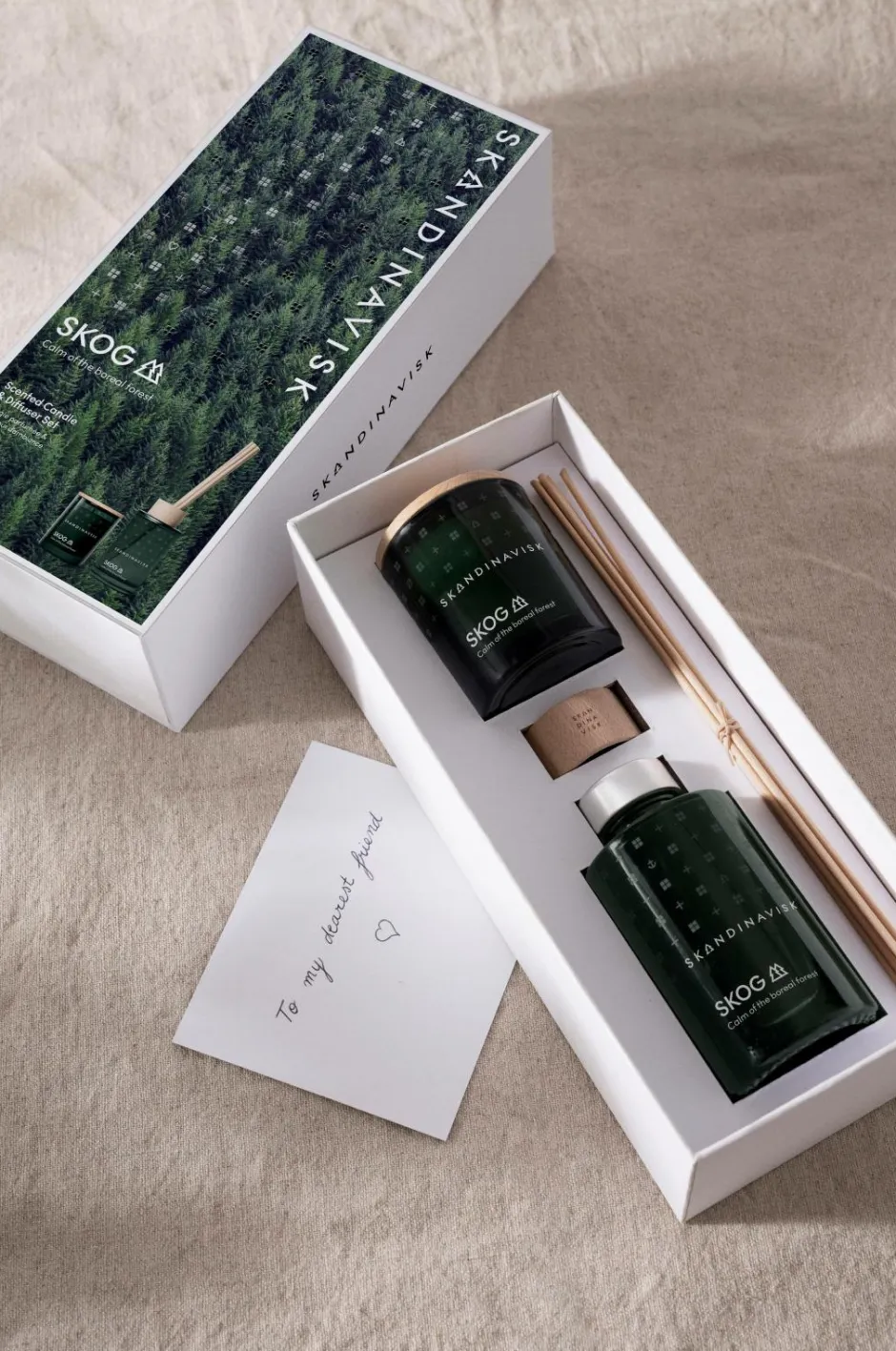 Skandinavisk Gavesæt SKOG Scented Candle & Diffuser^ Dufte|Gaveæsker