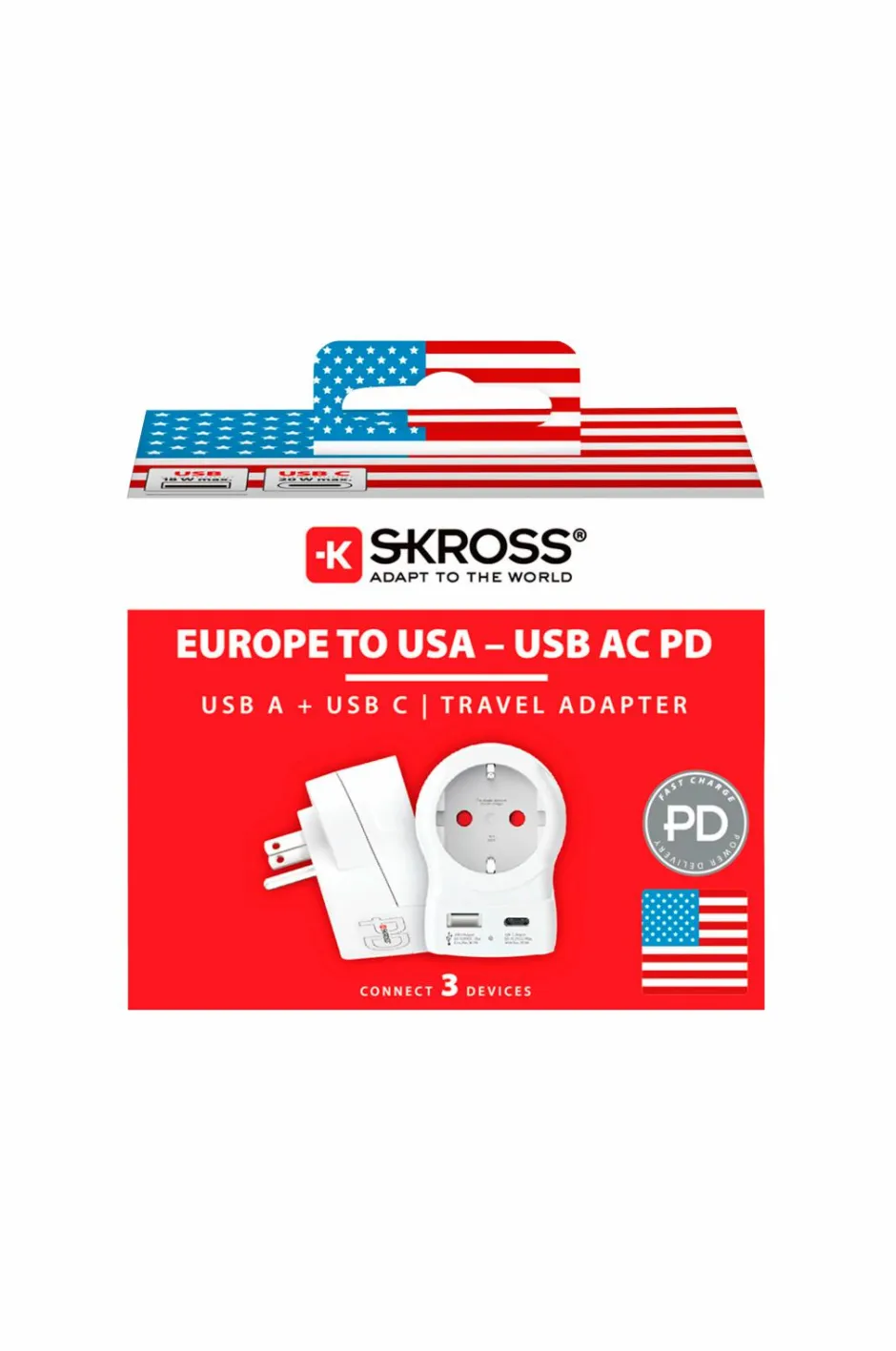 Clearance Rejseadapter USB-A/USB-C 20W Mobiltelefoner, Tablets & Tilbehør