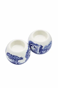 Spode Fyrfadsstager Blue Italian 6 cm x 7,5 cm, 2-pak^ Lysestager & Lanterner