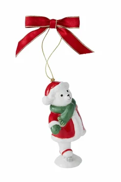 Hot Juletræspynt Skating Teddy Christmas Tree højde 9,5 cm Julepynt