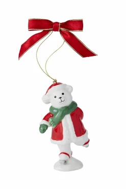 Hot Juletræspynt Skating Teddy Christmas Tree højde 9,5 cm Julepynt