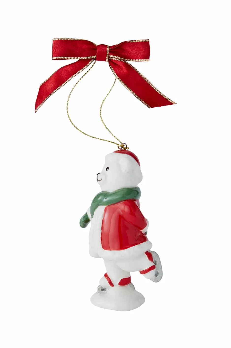 Hot Juletræspynt Skating Teddy Christmas Tree højde 9,5 cm Julepynt
