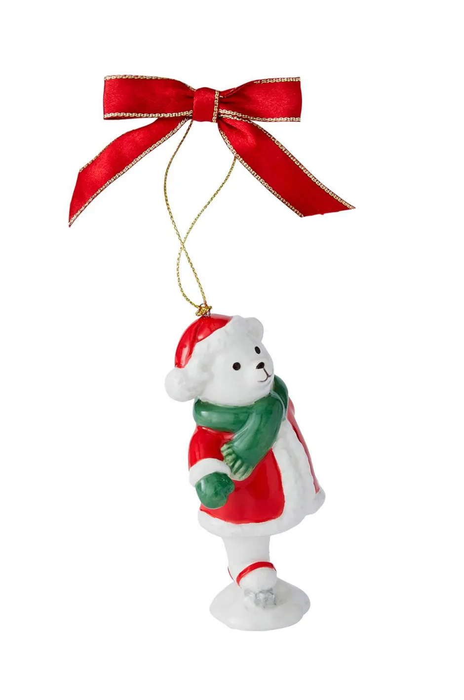 Hot Juletræspynt Skating Teddy Christmas Tree højde 9,5 cm Julepynt
