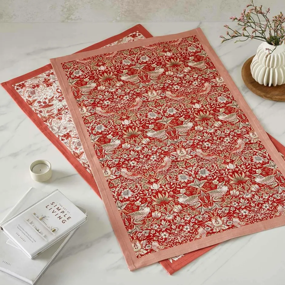 Spode Viskestykker Morris & Co Strawberry Thief Sæt med 2 stk.^ Køkkentekstiler