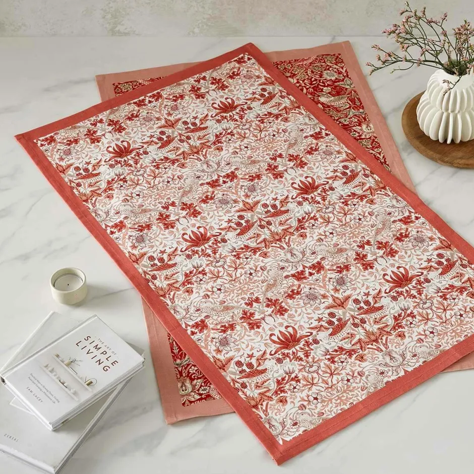 Spode Viskestykker Morris & Co Strawberry Thief Sæt med 2 stk.^ Køkkentekstiler