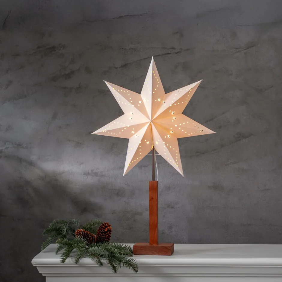 Star Trading Karo Stjerne på fod 70 cm^ Julebelysning