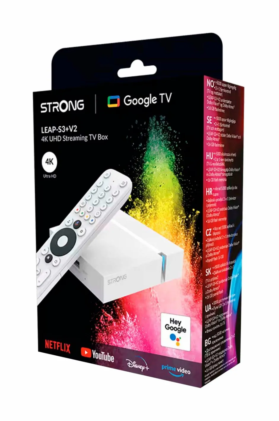 Hot TV-box 4K WiFi/LAN Google TV LEAP-S3+V2 Tv, Lyd & Det Smarte Hjem