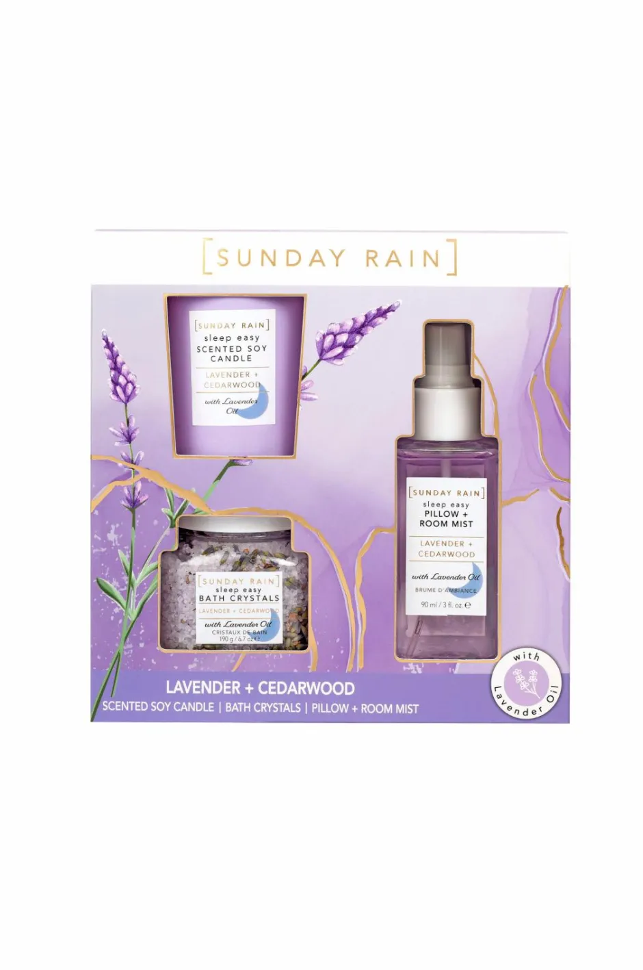 Online Giftbox Lavender & Cedarwood Sleep Trio Kropspleje|Gaveæsker
