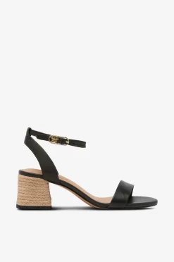 Tommy Hilfiger Sandaler med hæl Leather Ankle Strap Espad Sandal^Dame Højhælede Sko|Sandaler & Sandaler Med Hæl