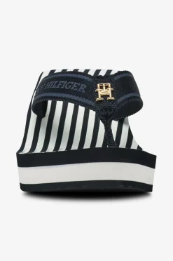Tommy Hilfiger Sandal med hæl TH Stripes Wedge Beach Sandal^Dame Højhælede Sko