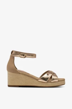 Online Sandaler med hæl Flag Metallic Mid Wedge Espad Dame Højhælede Sko