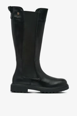 Tommy Hilfiger Støvler TH Lthr Cleated Long Boot^Dame Støvler
