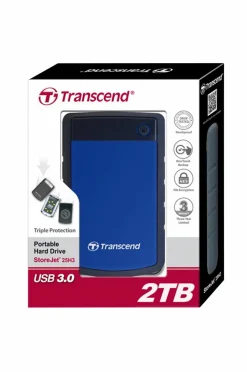 Transcend HDD StoreJet 2.5 2TB USB3 (TS2TSJ25H3B)^ Computertilbehør