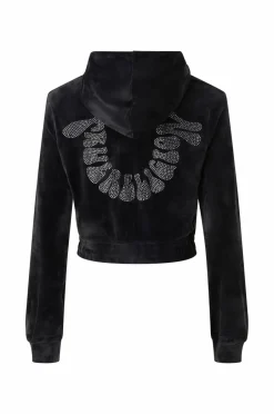 True Religion Hættetrøje Branded Crystal Velour Zip^Dame Sweatshirts & Hoodies