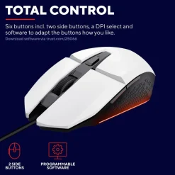 Trust Computermus GXT 109W Felox Illuminated Gaming Mouse^ Computertilbehør