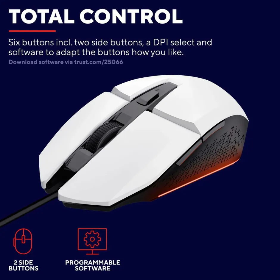 Trust Computermus GXT 109W Felox Illuminated Gaming Mouse^ Computertilbehør