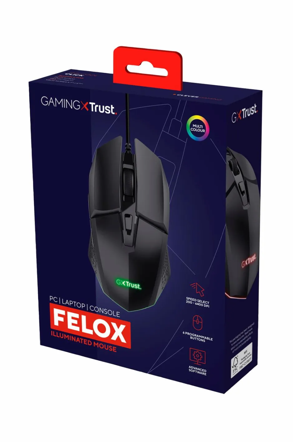 Computermus GXT 109 Felox Illuminated Gaming Mouse Computertilbehør